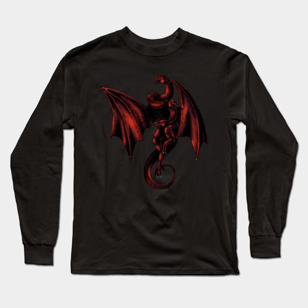 Red Dragon Long Sleeve T-Shirt by AniaArtNL